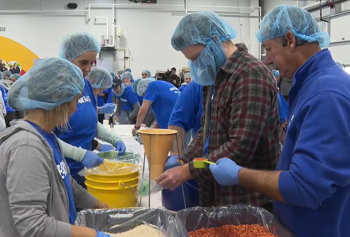 Community volunteers at a Youngstown hunger relief event